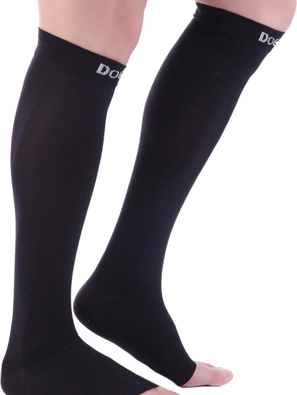 Doc Miller Compression Open Toe Compression Socks, 1 Pair, Black